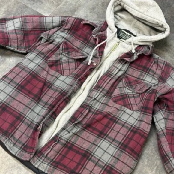 Field Stream Mens XL Flannel Sweatshirt Hoodie Jacket Full Zip Quilted Shacket - Picture 1 of 7